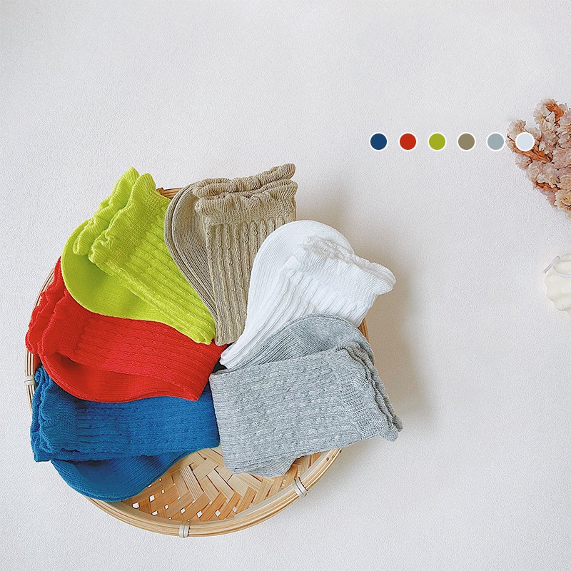 Set 3 đôi vớ cotton phối ren phong cách Hàn Quốc dễ thương dành cho bé gái