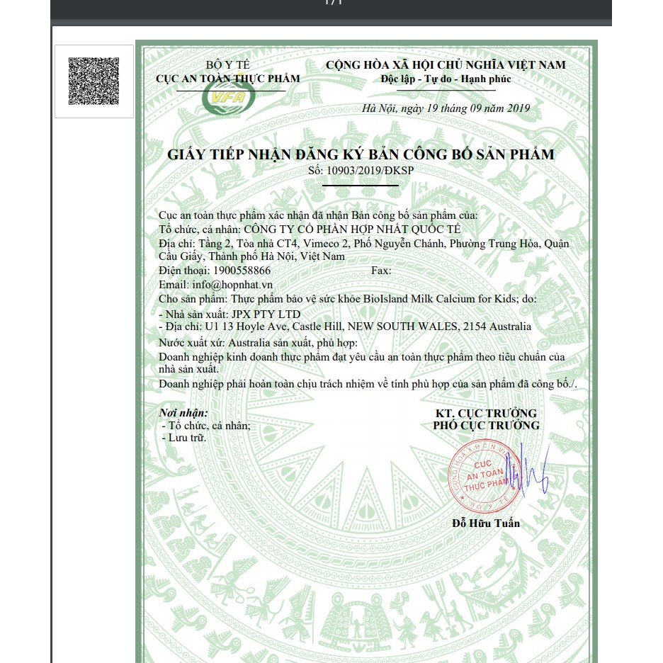 Canxi Sữa, Milk Calcium for kid, 90 viên