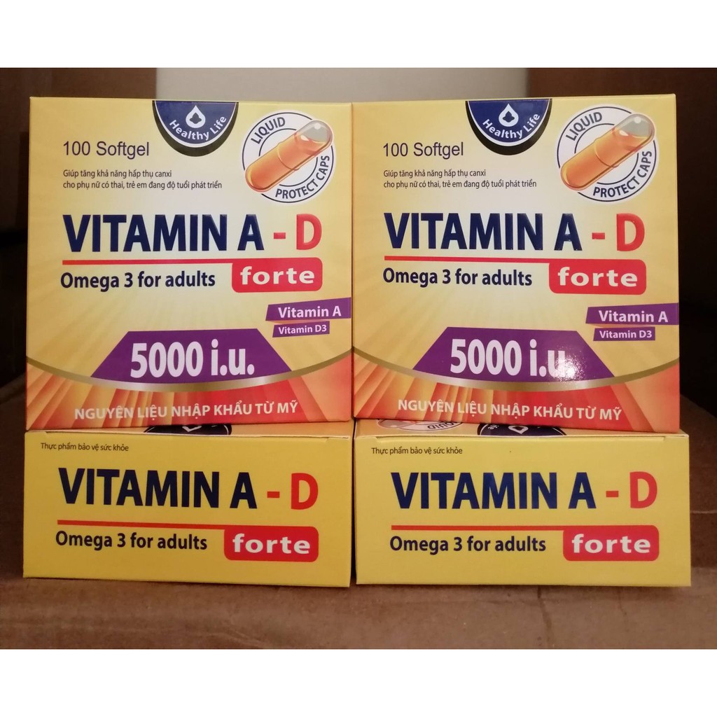 Viên Uống Vitamin A D Bổ Sung Vitamin Giảm Nguy Cơ Khô Mắt Mỏi Mắt Còi Xương Hỗ Trợ Đẹp Da Hộp 100 Viên | BigBuy360 - bigbuy360.vn