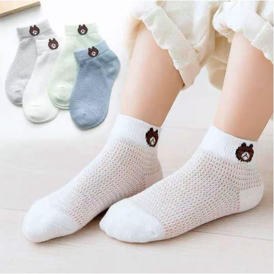 [Haobaby shop] Set 5 tất lưới hình gấu cho bé