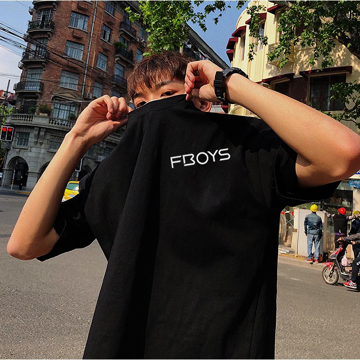 Áo thun tay lỡ nam nữ form rộng unisex FBoy vải dày mịn