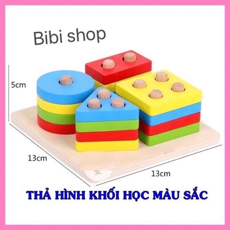 Combo 6 món đồ chơi gỗ cho bé. đồng hồ, đàn, tháp,luồn, sâu, thả khối