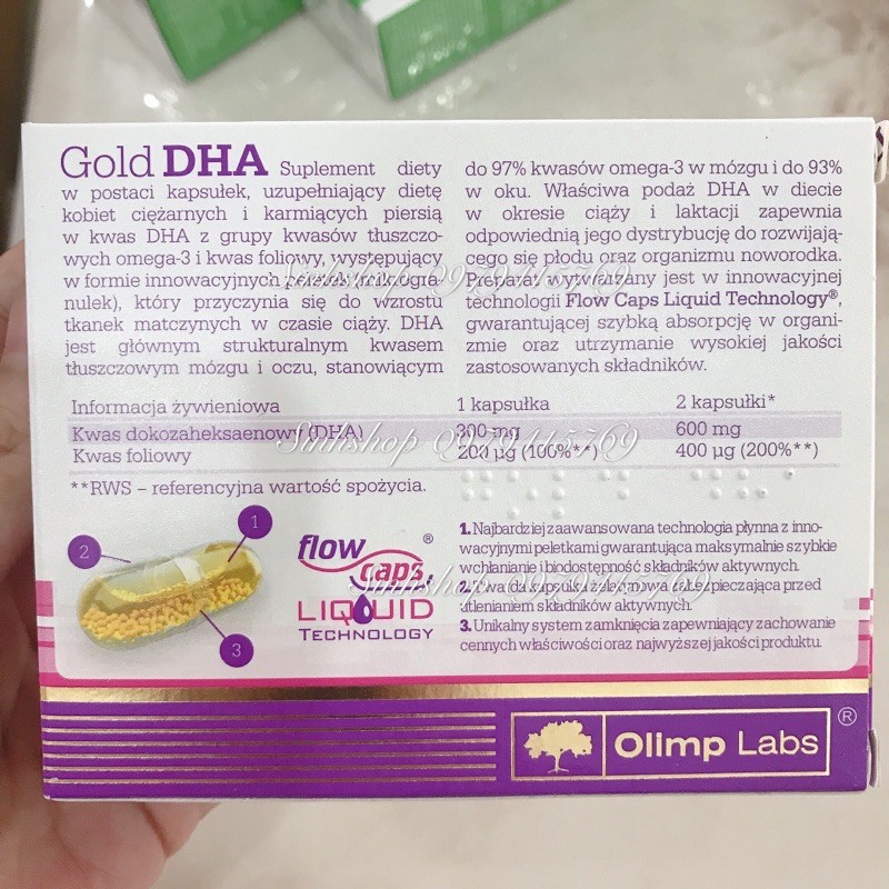 Sản phẩm Gold Dha cho bà bầu và phụ nữ sau sinh 30v hàng balan