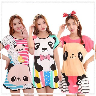 Đầm ngủ có tay W001 in hình đáng yêu cho nữ