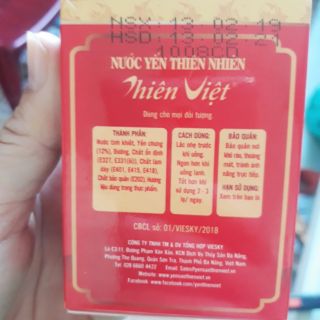 Combo 10 hủ yến Thiên Việt (70ml)