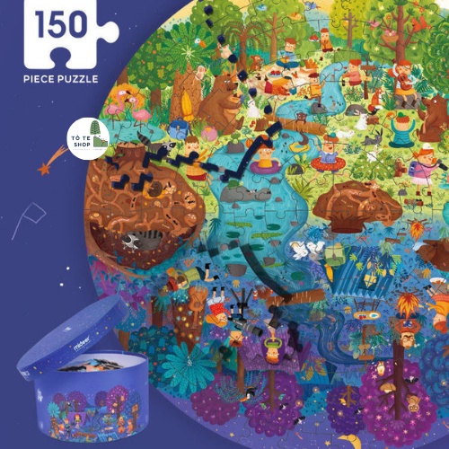 Ghép Hình Hộp Tròn Mideer,Puzzle 150 miếng Mideer chủ đề Space, the Forest, The Sea, Animals, Đồ chơi xếp hình Mideer