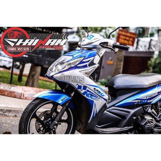 Tem Trùm Nouvo Xanh Trắng Ohlins