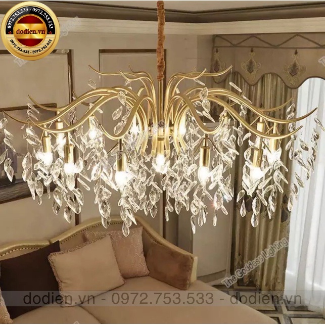 Đèn chùm phale rũ 9 bóng , đèn thả decor phòng khách phòng ngủ hiện đại
