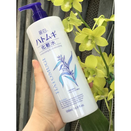 Nước Hoa Hồng Hatomugi Dưỡng Ẩm Mềm Mịn Trắng Da 500Ml Nhật Bản