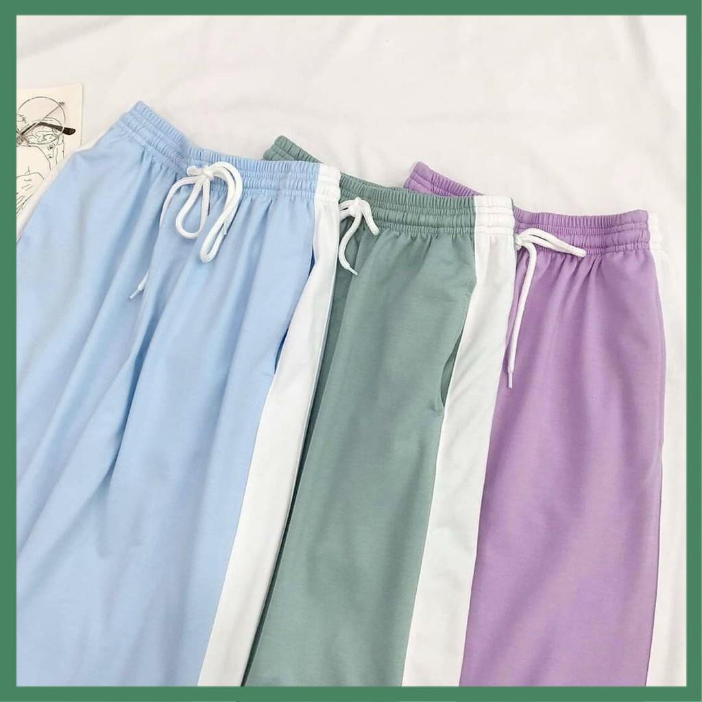 Quần Thun Dài Culottes Nữ 1 Sọc Ống Suông Rộng - La mode