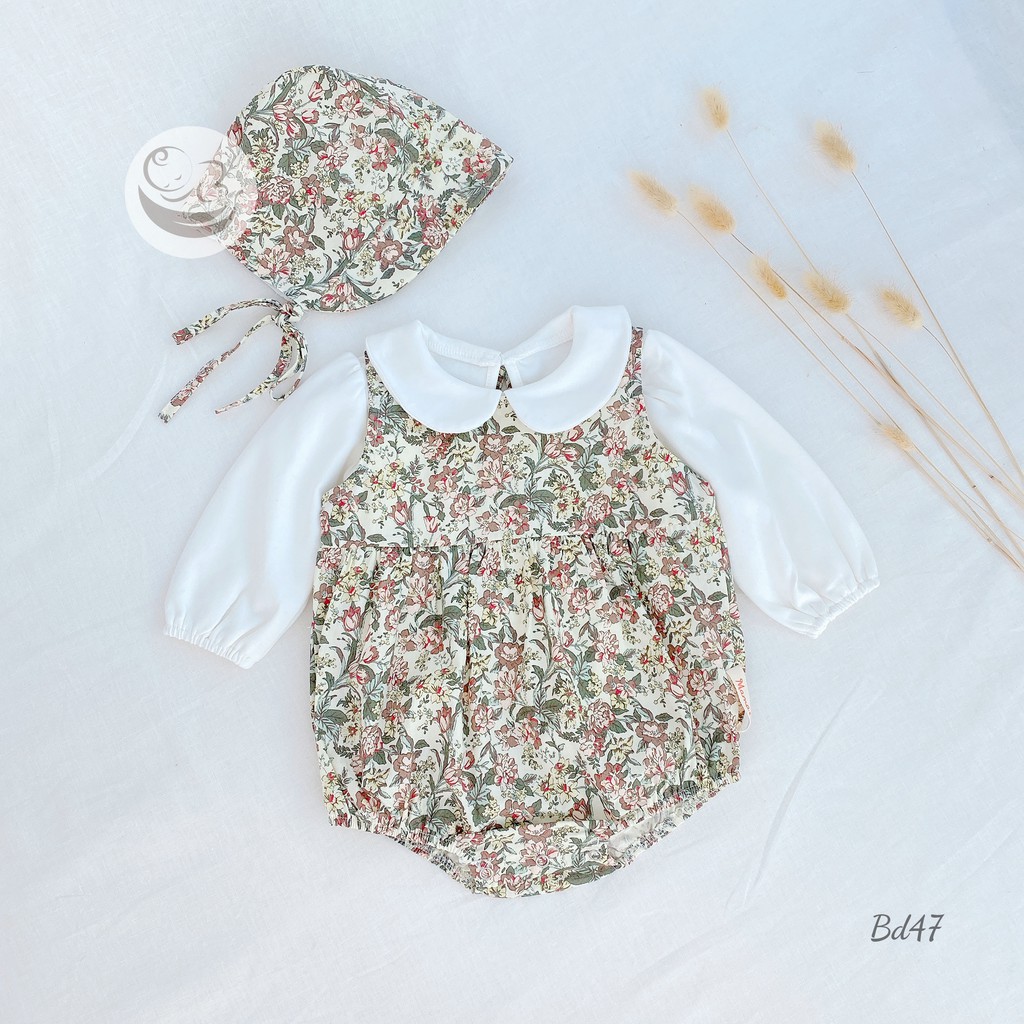 Body cho bé gái vải bông kết hợp áo trắng mềm mại đáng yêu cho bé 0-3 tuổi của Mama Ơi - Thời trang cho bé