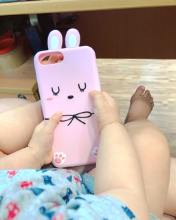 Ốp silicon tai thỏ cute