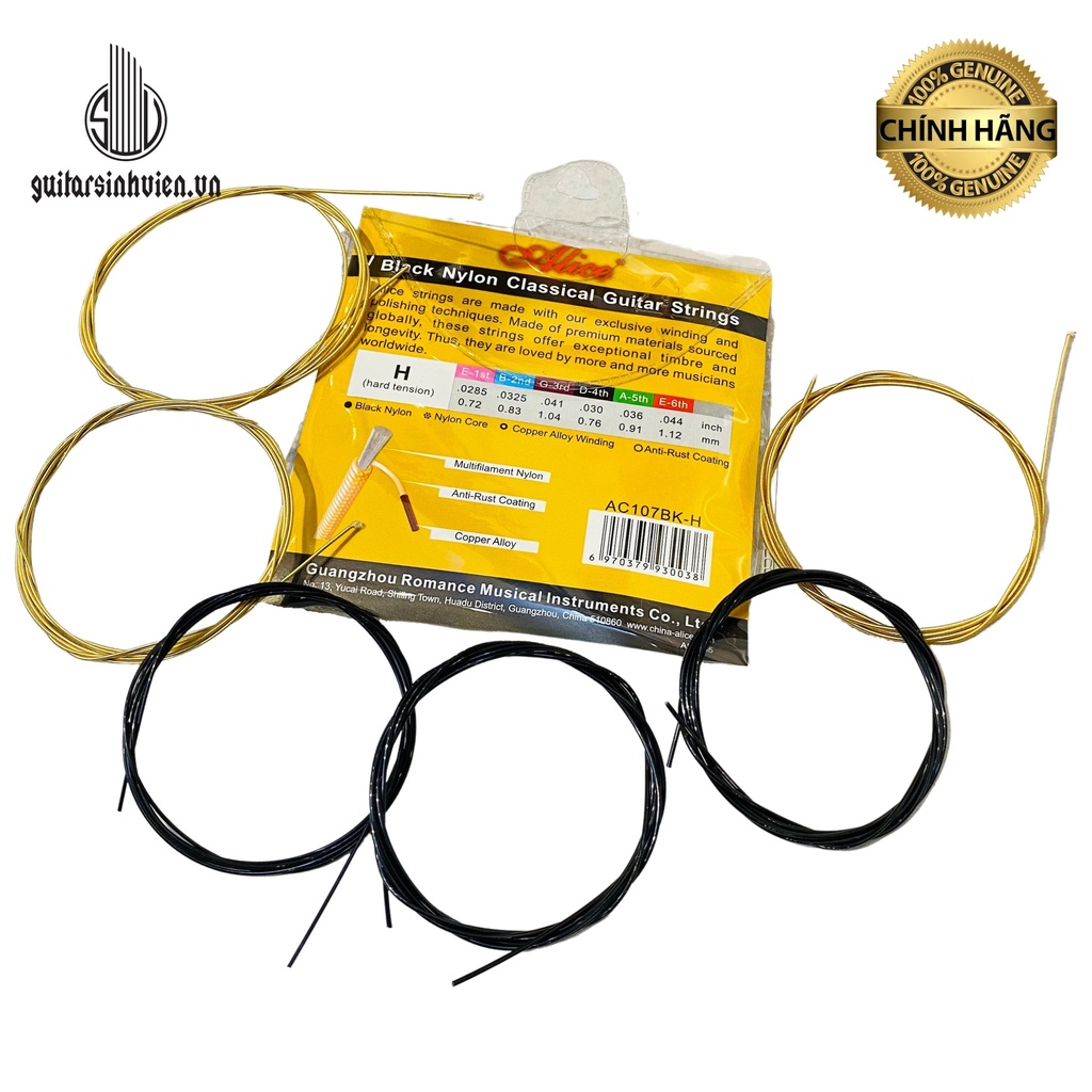 Dây Đàn Guitar Classic Lẻ Số 1,2,3,4,5,6, Dây Đàn Lẻ Nilon Chất Lượng Alice A107