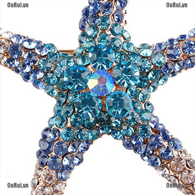 Ghim Cài Áo Hình Ngôi Sao Đính Đá 3 Màu Thời Trang