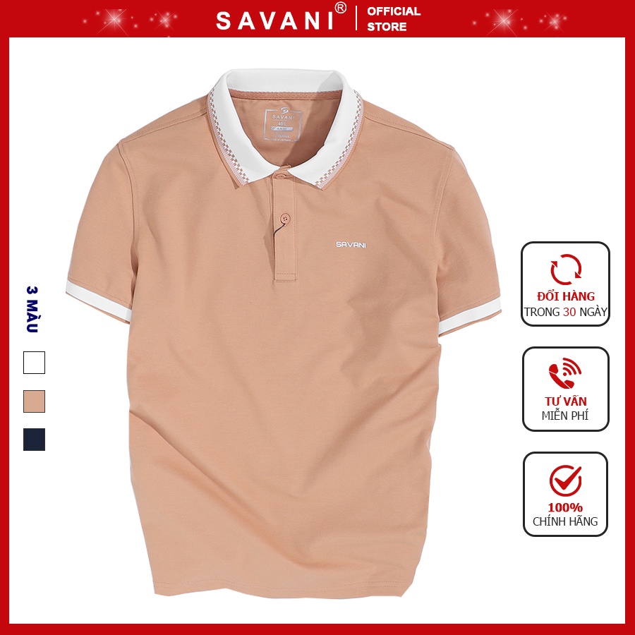 Áo Polo nam SAVANI cao cấp, co giãn, thấm hút, kháng khuẩn tự nhiên MPS027
