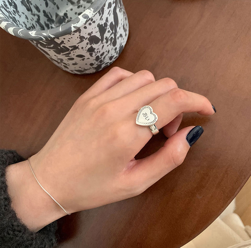 Nhẫn hở hình trái tim phong cách hip hop thời trang cho nữ thích hợp làm quà tặng cho ngày Valentine