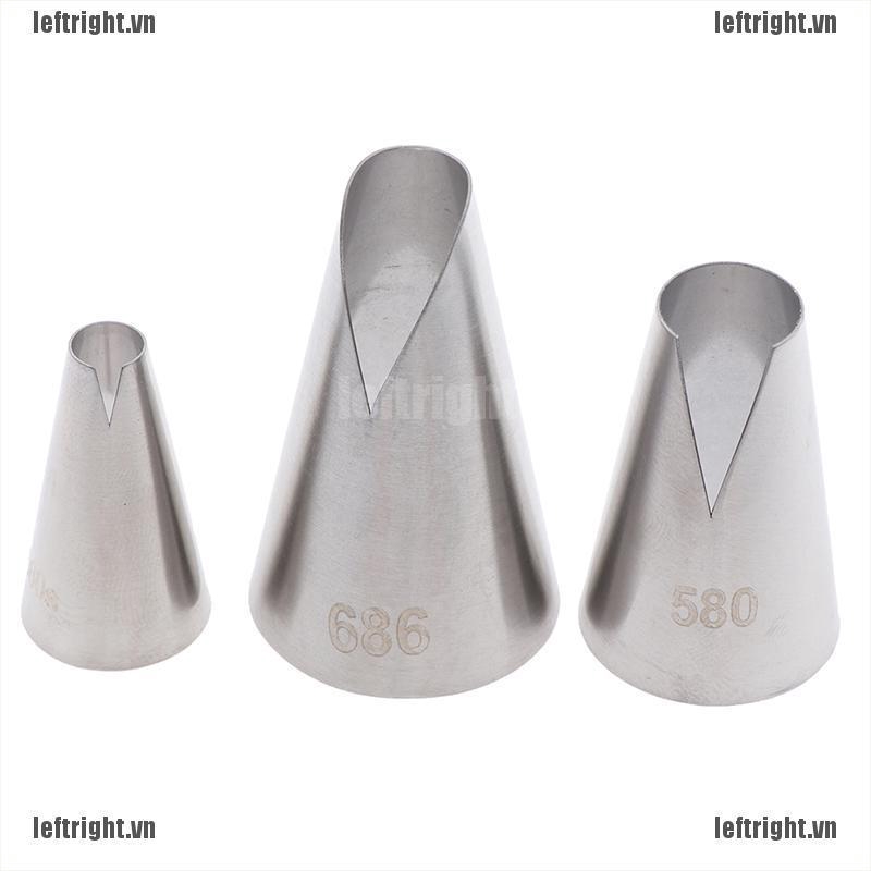 Bộ 3 Đuôi Bắt Bông Kem Hình Cánh Hoa Độc Đáo Tiện Dụng DIY