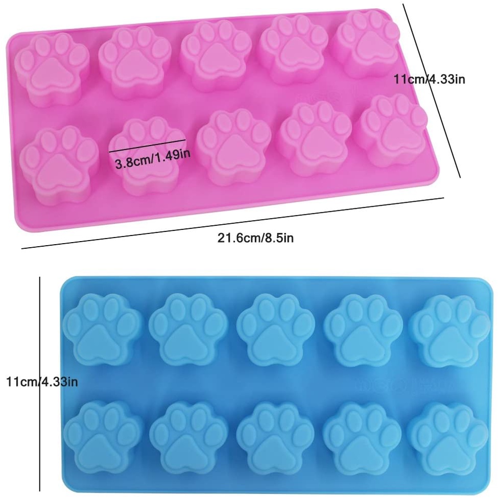 Khuôn silicon Anaeat họa tiết dấu chân thú cưng với 10 ngăn để làm bánh kẹo thủ công