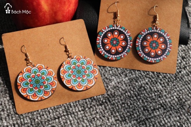 Khuyên tai gỗ vintage boho