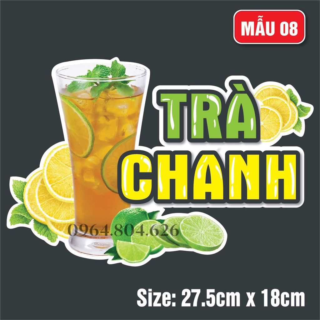 Decal Trang Trí Quán Trà Sữa Sticker Khổ Lớn Chống Nước, Decal Dán Tường, Tủ, Kính
