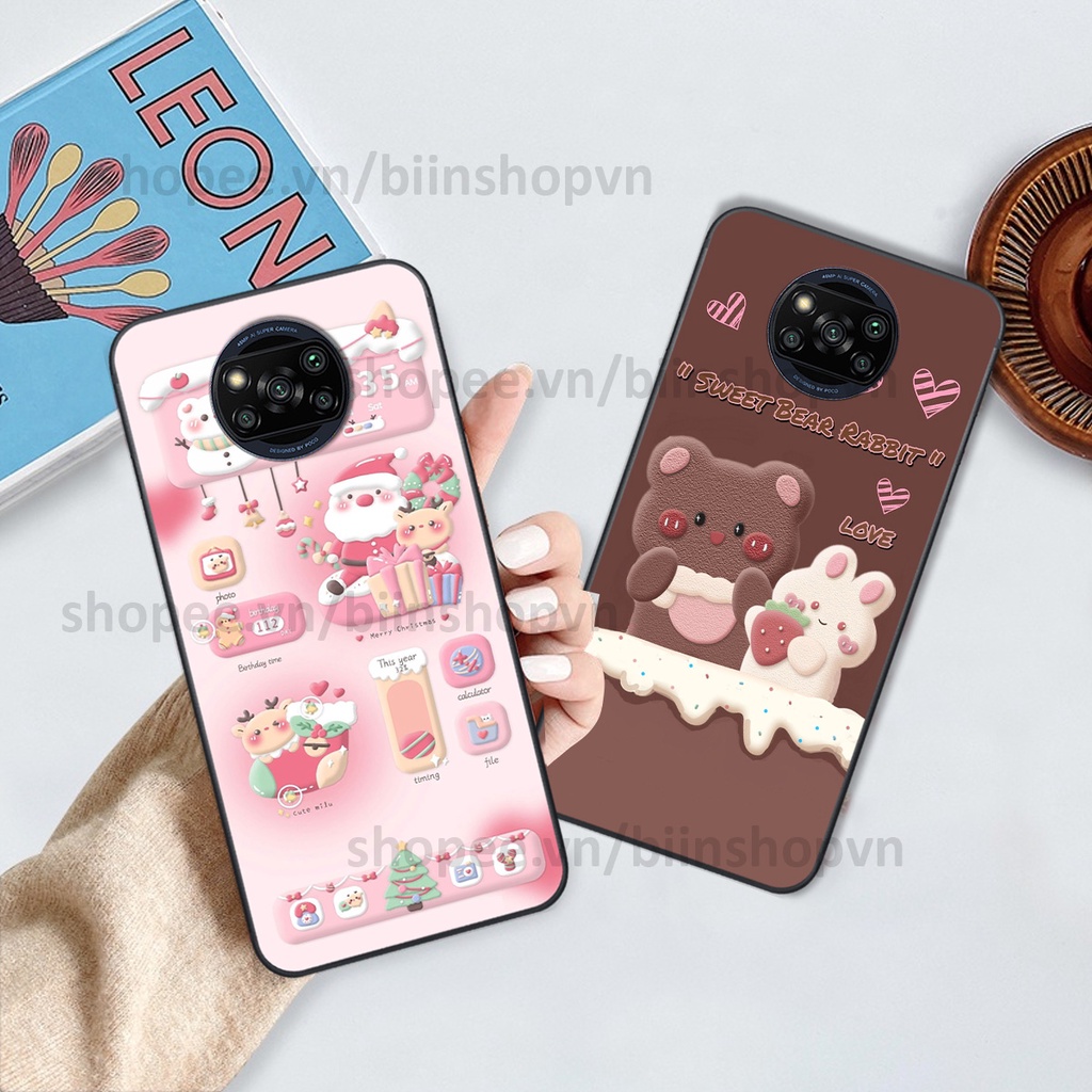 Ốp Xiaomi Poco X3 / Poco X3 Pro in hình gấu chocolate kẹo ngọt siêu đẹp siêu xinh