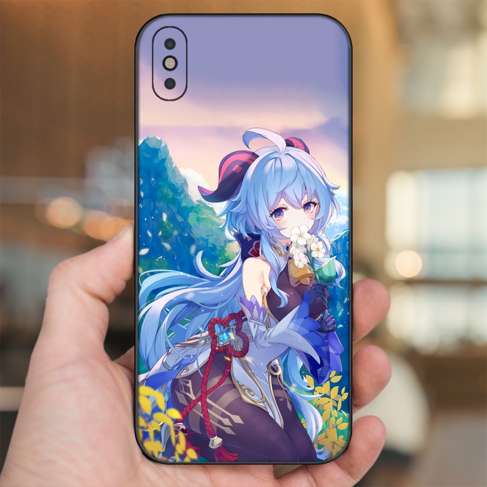 Ốp lưng iPhone Xs Max dẻo đen cạnh vuông in hình Ganyu Genshin Impact