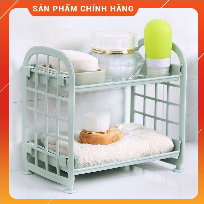 Kệ Nhựa Mini Để Đồ 2 Tầng Để Bàn Đa Năng Lắp Ghép Để Bàn Siêu Tiện Dụng - AQ