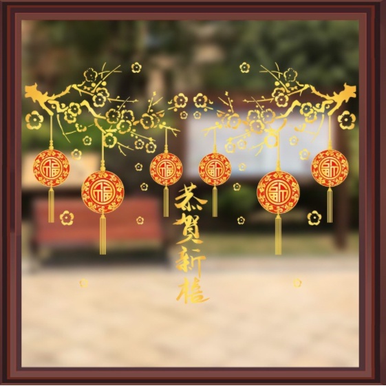 Decal trang trí Tết Hít Tĩnh Điện -