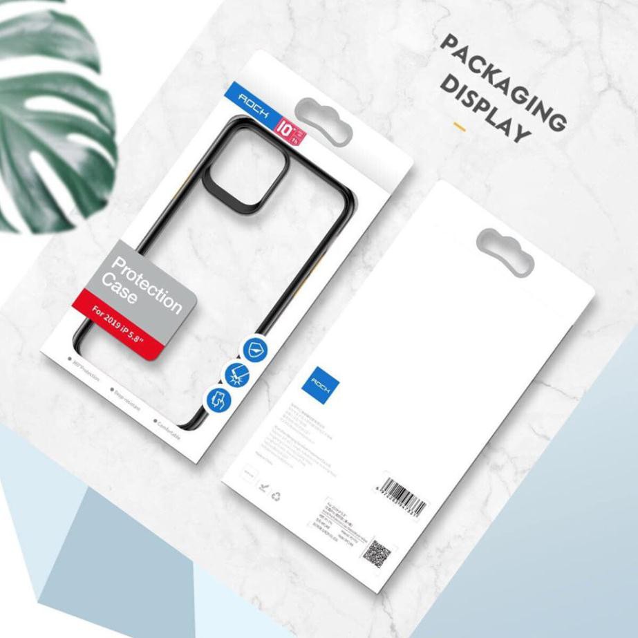 Ốp phone 11 (2019) chính hãng Rock (màu trong) siêu chống sốc, chống ố màu, chống vân tay