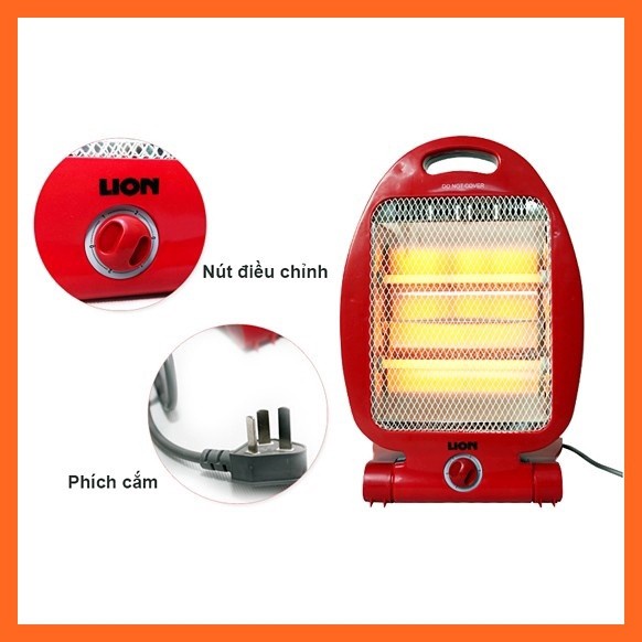 ▣❈∋Đèn sưởi, Quạt sưởi 2 bóng 800W Lion có tự ngắt cao cấp
