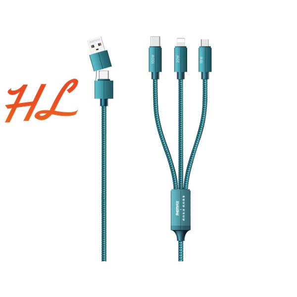 Cáp Sạc Đa Năng 6in1 Remax RC-C012 Dài 1M Dây Chống Rối - Chính Hãng Remax - Bảo Hảnh 6 Tháng - Hunglongpc