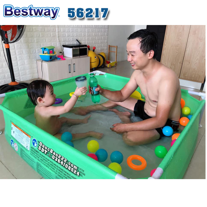 [Ảnh thật] [Chính hãng] Bể bơi khung kim loại Bestway 56217 kích thước 1.2m x 1.2m x 30cm