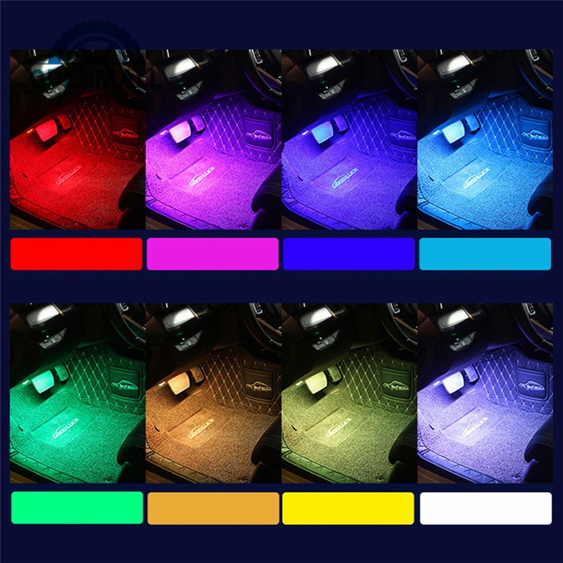 Set 4 dải đèn LED RGB trang trí nội thất xe ô tô kèm bộ điều khiển từ xa