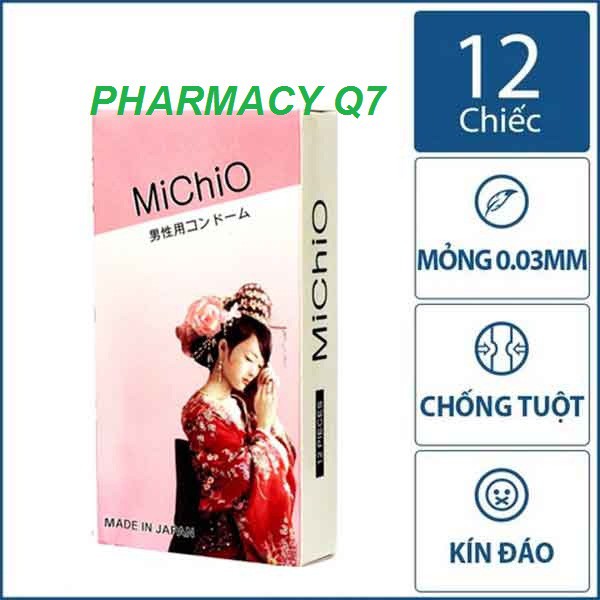 CHÍNH HÃNG HỘP 12 CÁI BAO CAO SU MICHIO NHẬT BẢN