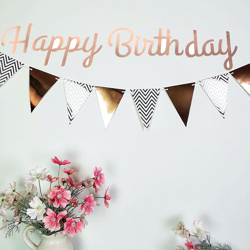 Dây Cờ Giấy Kim Tuyến Chữ Happy Birthday Treo Trang Trí Tiệc Sinh Nhật Cho Bé