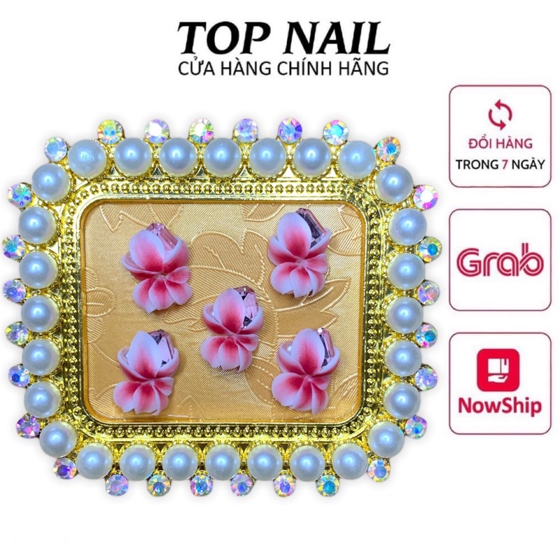 Hoa bột Ly 7 cánh gắn móng trang trí nail