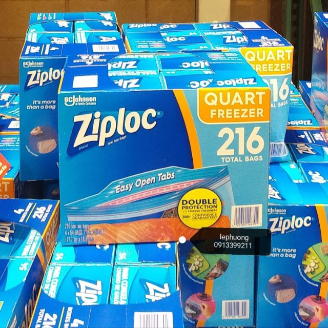 Túi đựng thực phẩm Ziploc loại 54 cái - USA
