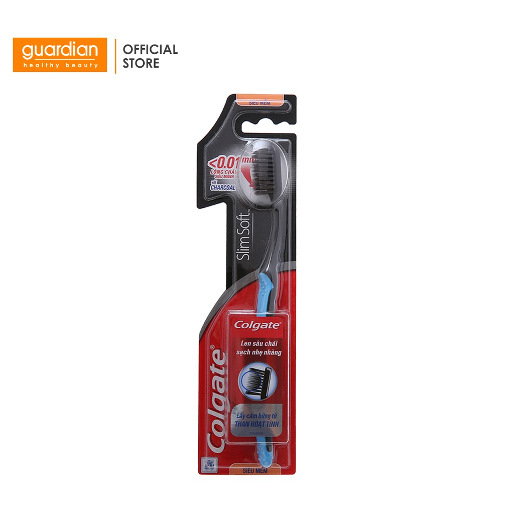 Bàn chải đánh răng Colgate SlimSoft Charcoal Mềm mảnh Than hoạt tính