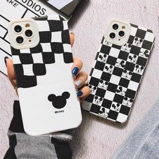 Ốp Lưng Da Sọc Nổi Bảo Vệ Camera  Mickey đủ dòng