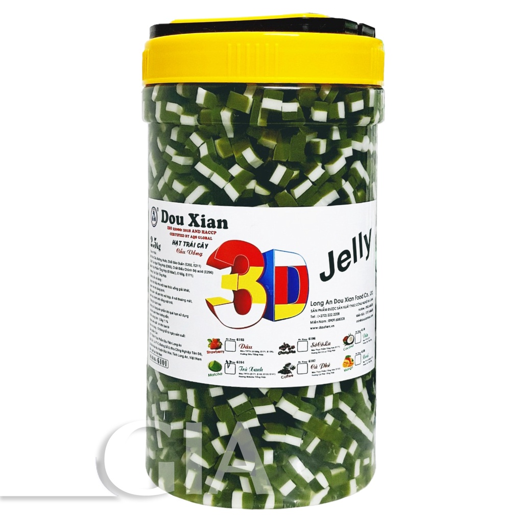 Thạch rau câu trái cây 3D Douxian  hộp 2.5kg - Gia store