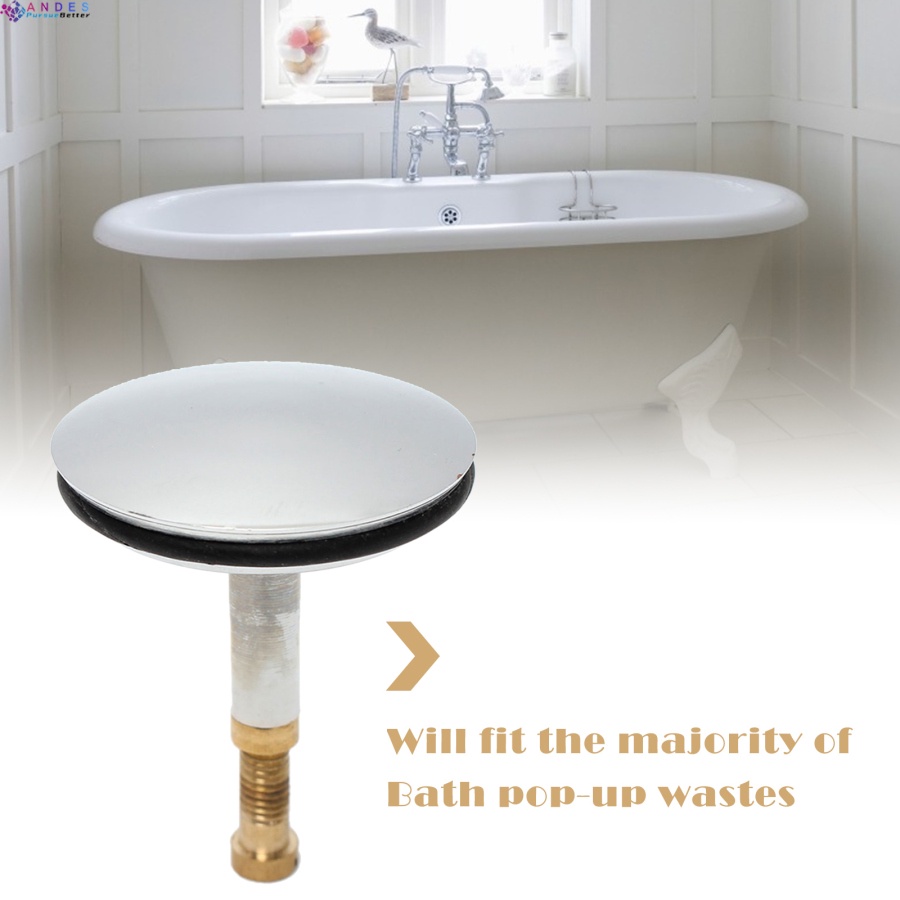 Nút đậy lỗ thoát nước bồn tắm bằng đồng thau 44mm thay thế dạng dẹt tiện lợi dành cho phòng tắm