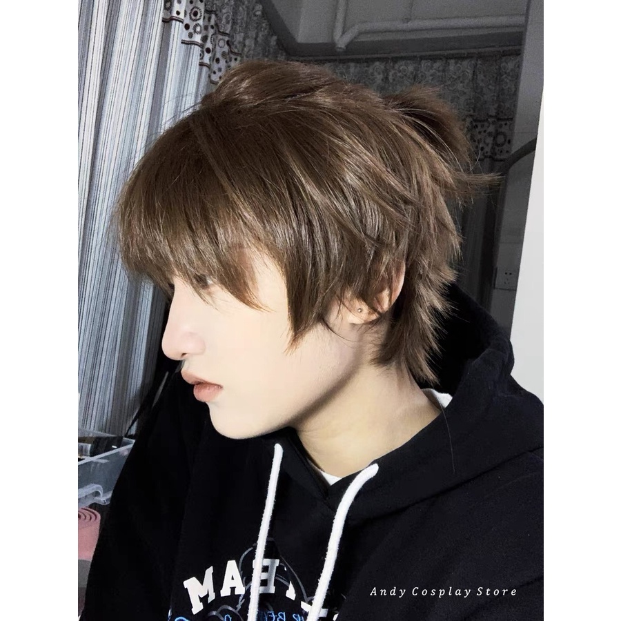 [CÓ SẴN] Tóc giả/ Wig teen nam nâu sáng Manreally