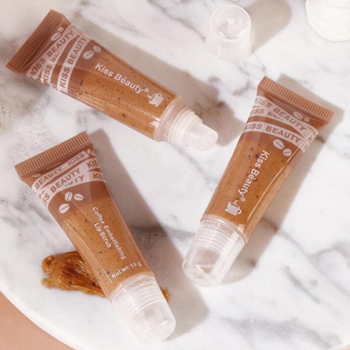 Tẩy tế bào chết môi HANBOLI chiết xuất bơ/đào/cà phê vitamin E dưỡng ẩm xóa mờ nếp nhăn MM DANA