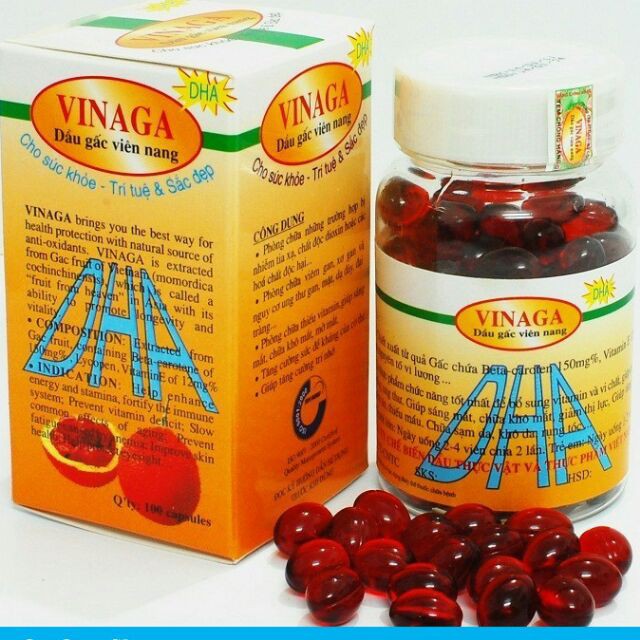 Dầu gấc Vinaga DHA - Sáng mắt, đẹp da, chống oxy hóa. Giúp trẻ ăn ngon, chóng lớn
