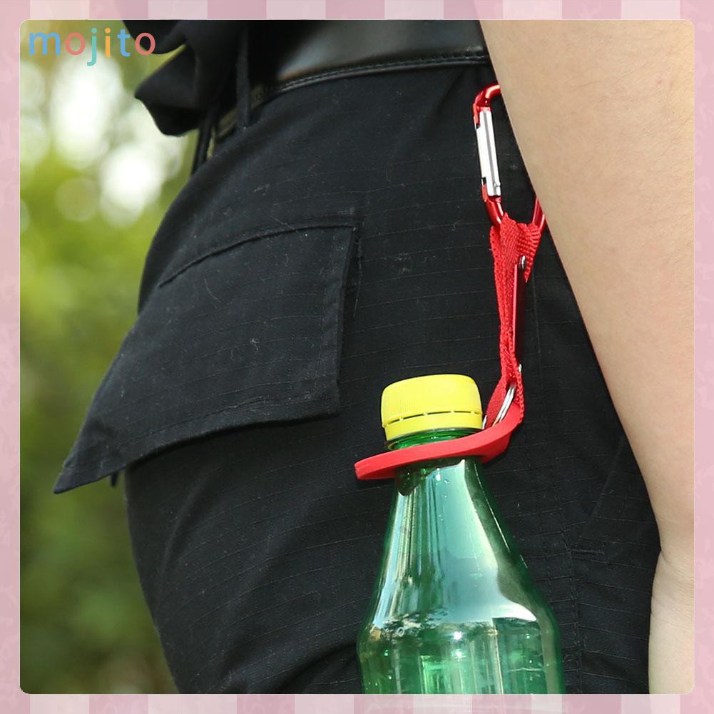 MOJITO Sports Outdoor Rubber Kettle Buckle Hiking Carabiner Water Bottle Holder