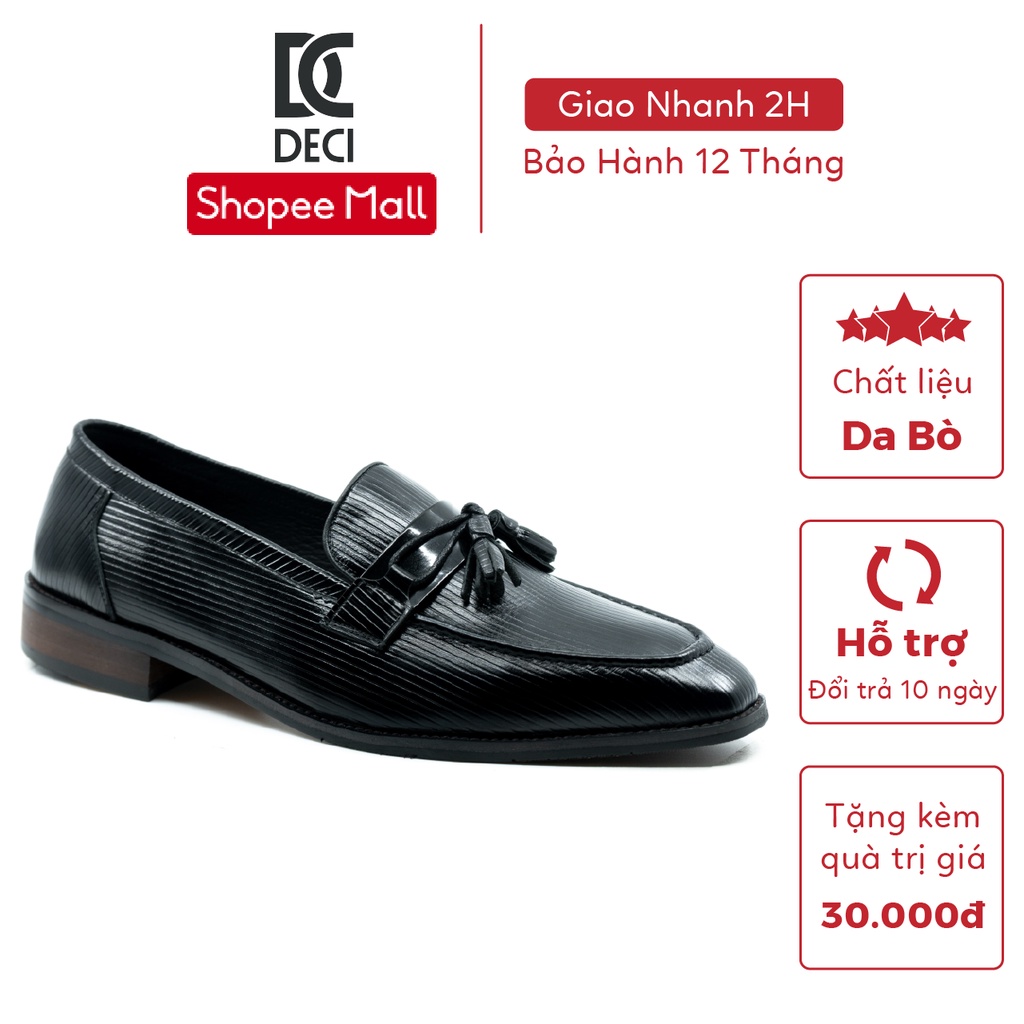 Giày tây nam công sở da bò nhập khẩu đế gỗ DECI PHIP 22