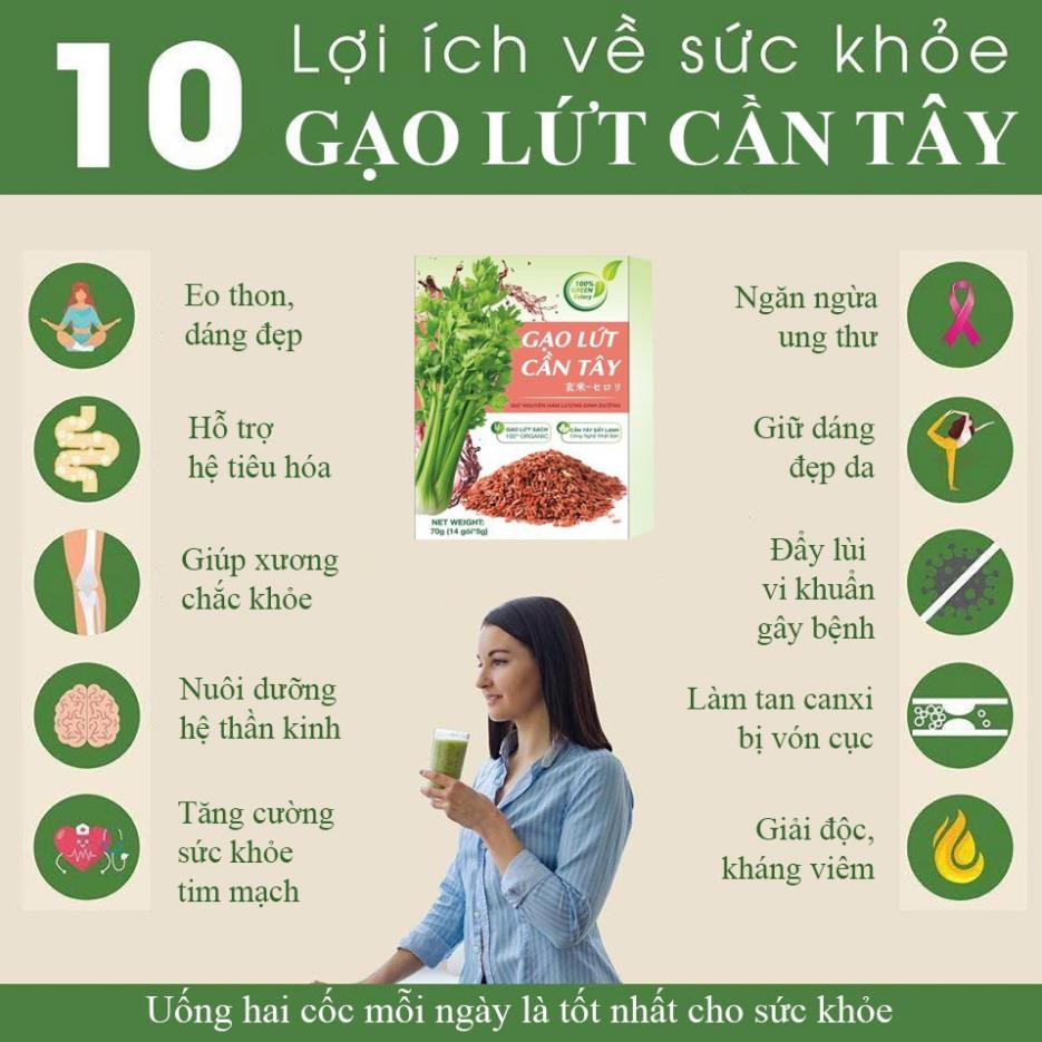[500g] Trà Cần Tây Gạo Lứt Thanh Lọc Cơ Thể, Giảm Cân Hiệu Quả, Hỗ trợ ngủ ngon, giảm stress
