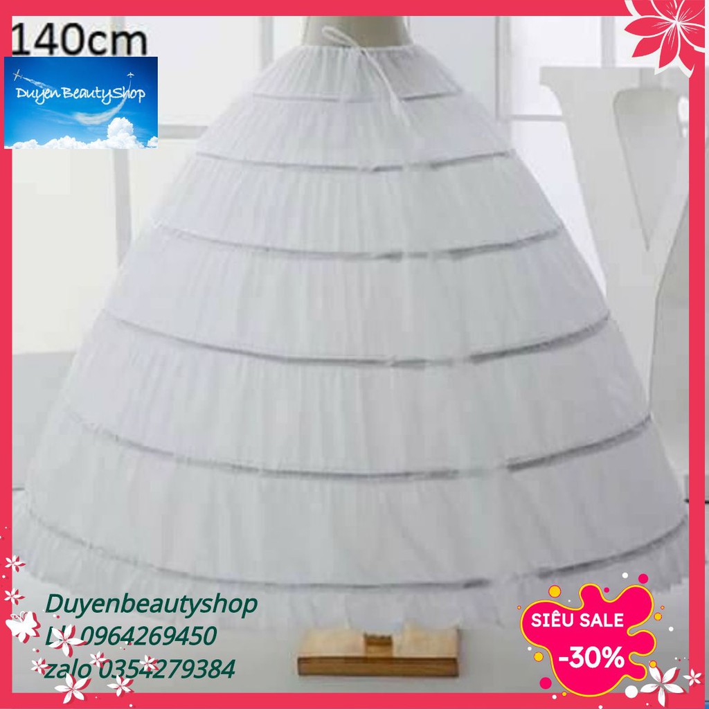 Tùng phồng váy cô dâu 6 tầng rộng 140cm, cao 100cm chuyên dùng cho váy cưới vừa, khung chắc chắn