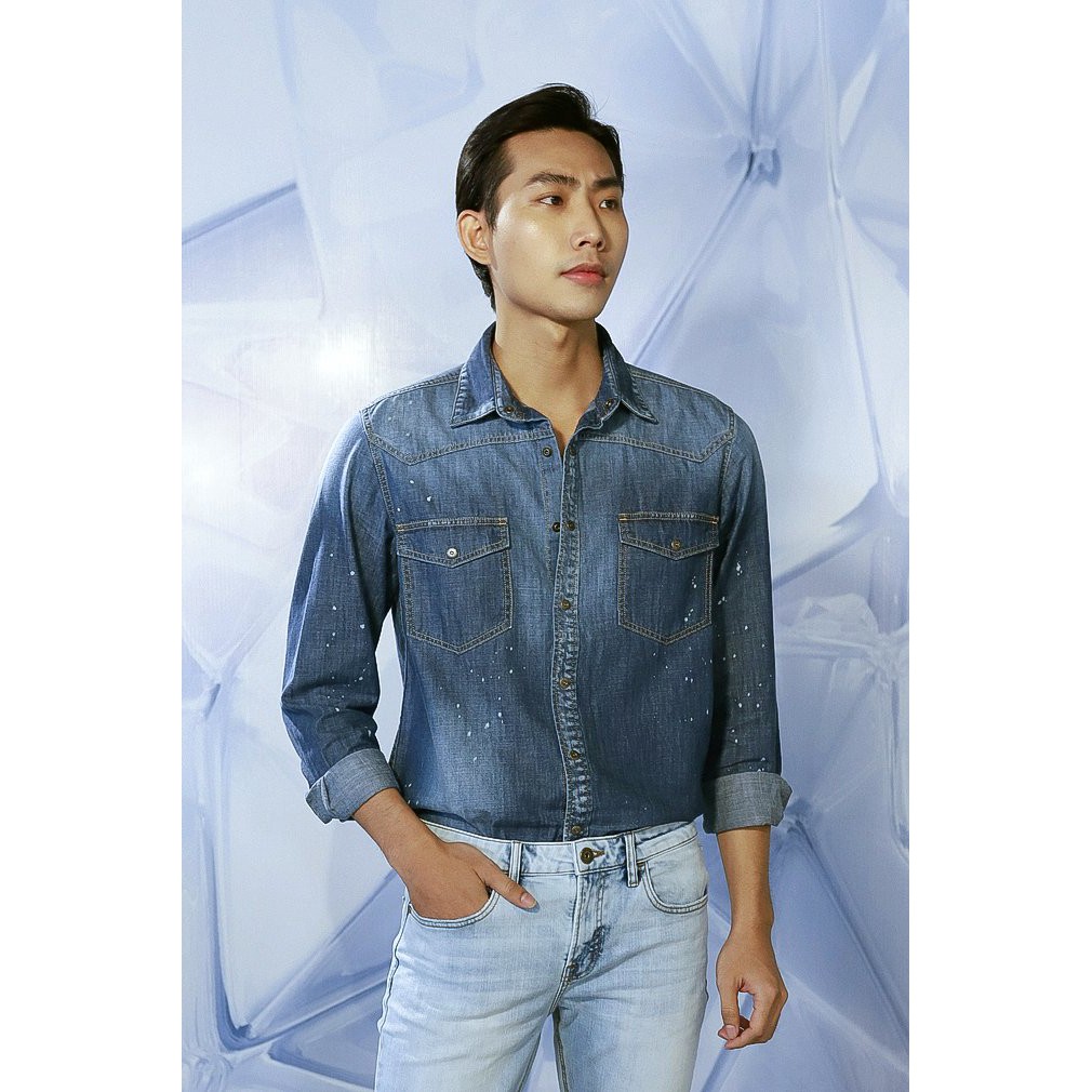 Áo Sơ Mi Denim Nam Dáng Rộng Vảy Sơn V-SIXTYFOUR - 220MD4034F2950