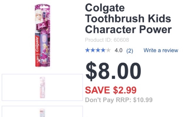 Bàn chải đánh răng chạy Pin colgate tại Úc